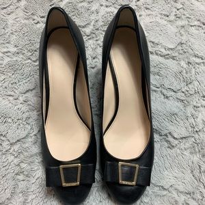 cole haan emory bow block heel pumps